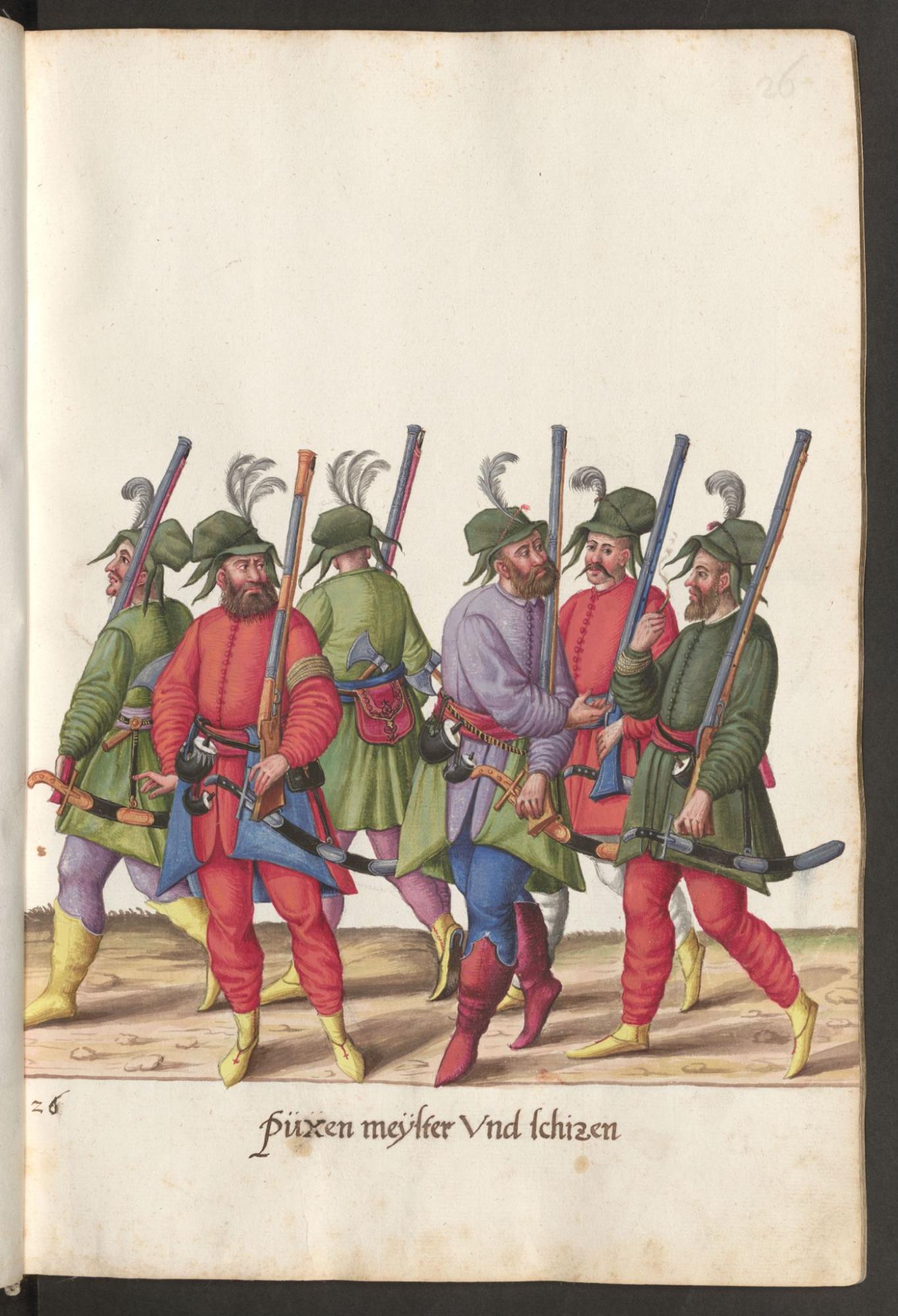 European drawing of an Ottoman figure in the crab hat, 1575–1599