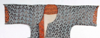 Caftan showing the rounded sleeve cutouts