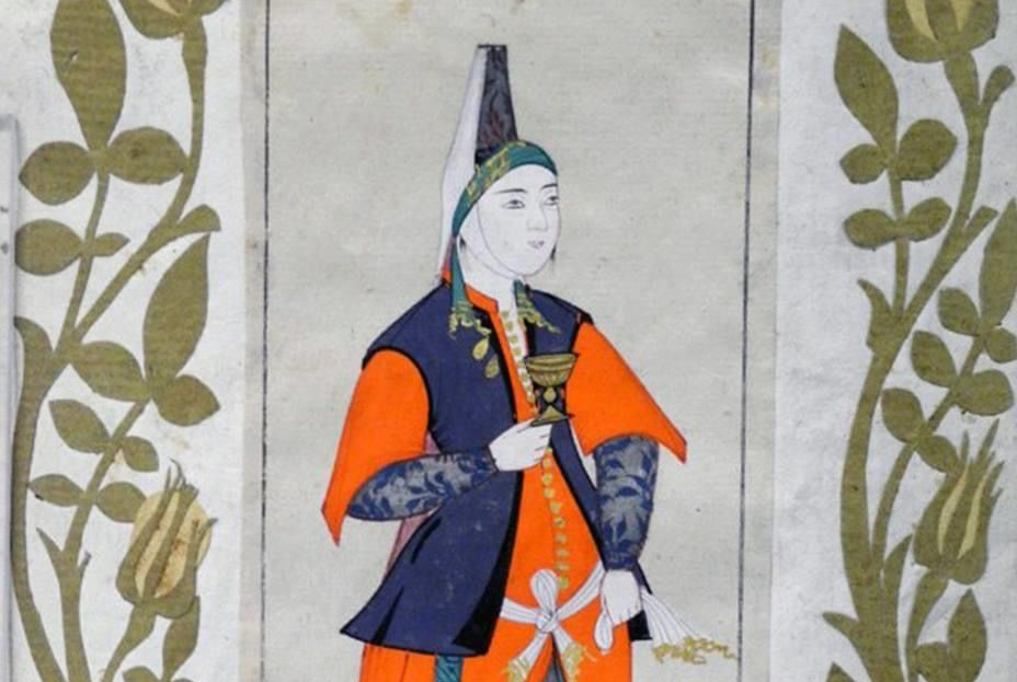 Caftan sleeve, showing the shape hanging from the elbow