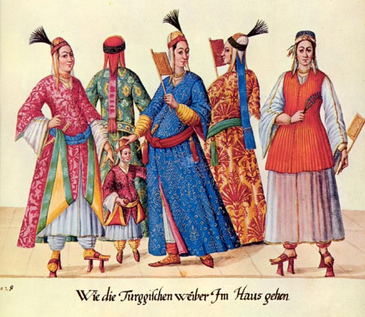 Codex Vindobonensis fol. 28 - facing tucked up and visible on the woman at far left